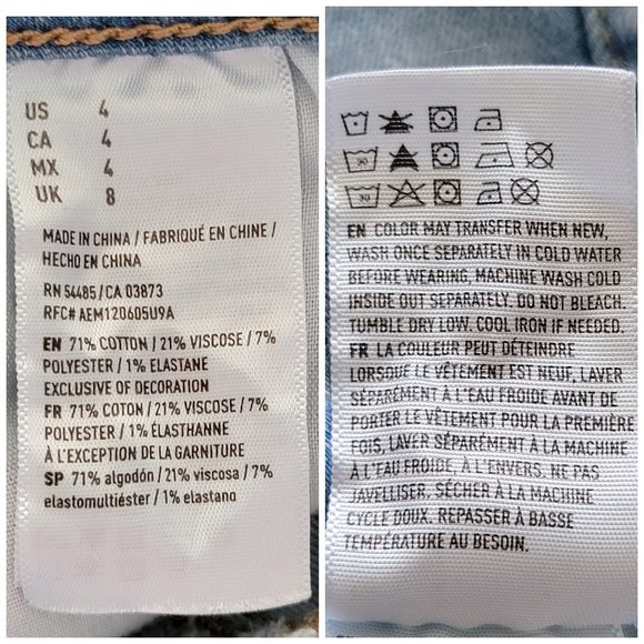 American Eagle Outfitters AEO Hi-Rise Shortie Rolled Cuff Light Wash Denim Short - Picture 16 of 16